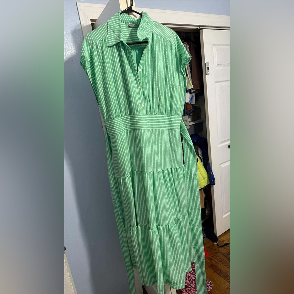 Green Striped Dress
